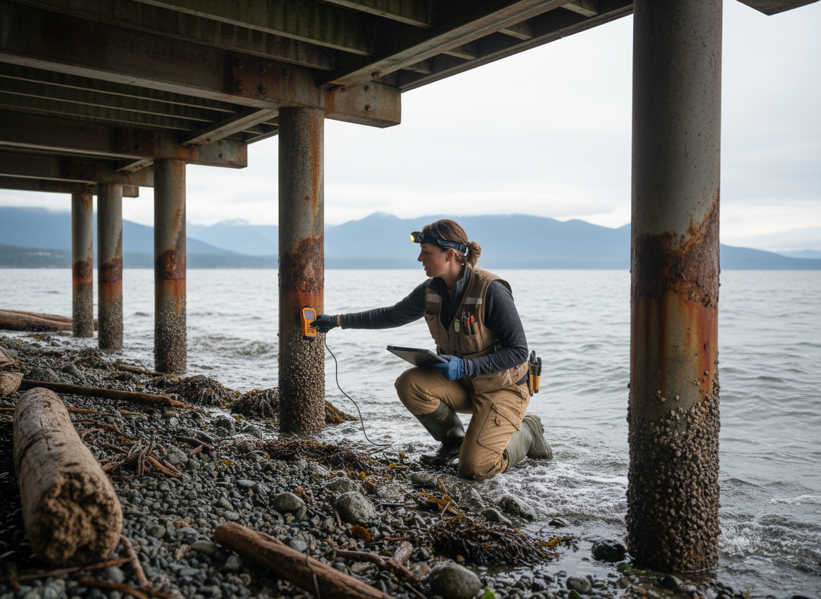 Inspecting for Saltwater Corrosion After High Tides on the West Side of Camano Island